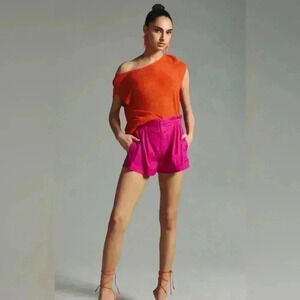 Anthropologie Smocked Shorts in Pink Size 10